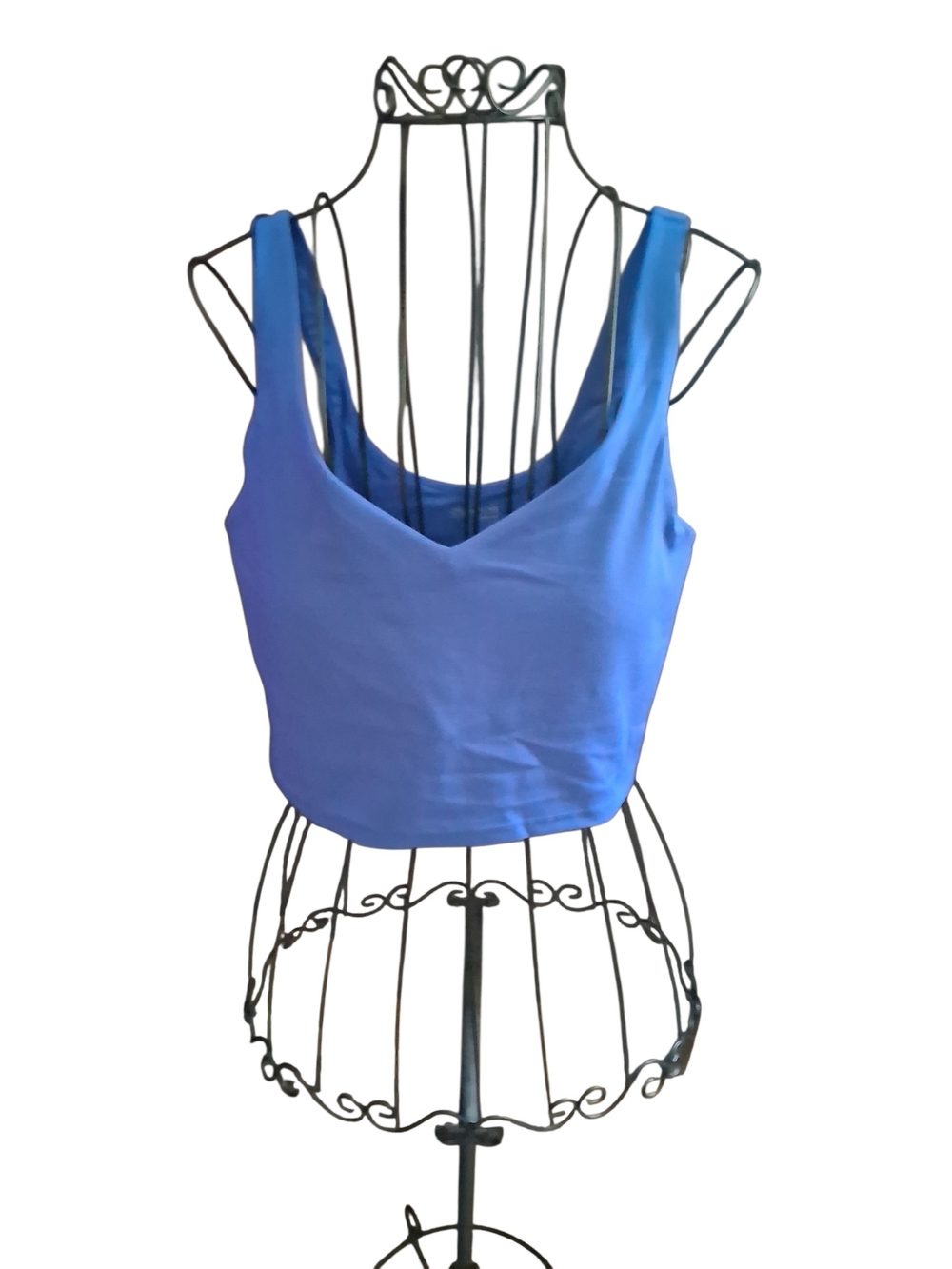 Offline By Aerie Blue V-Neck Athletic Crop Top